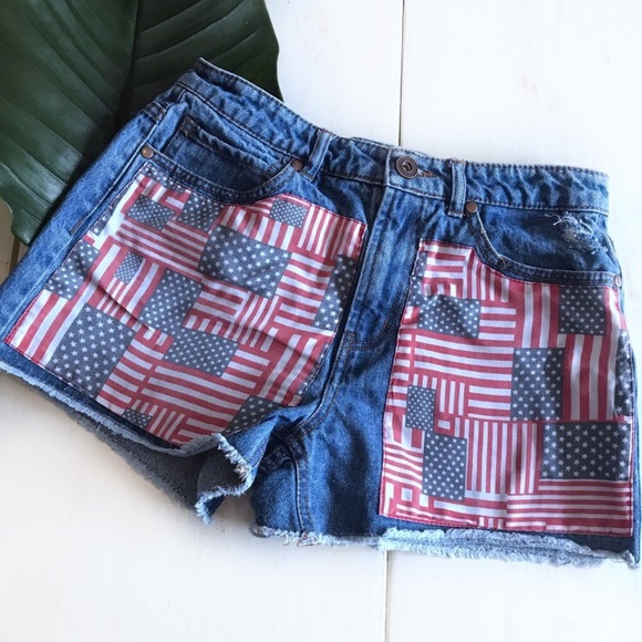Forever 21 Pants - High Waisted American Flag Shorts